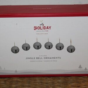 Pottery Barn Holiday Jingle Bell Ornaments. 6 pcs set
